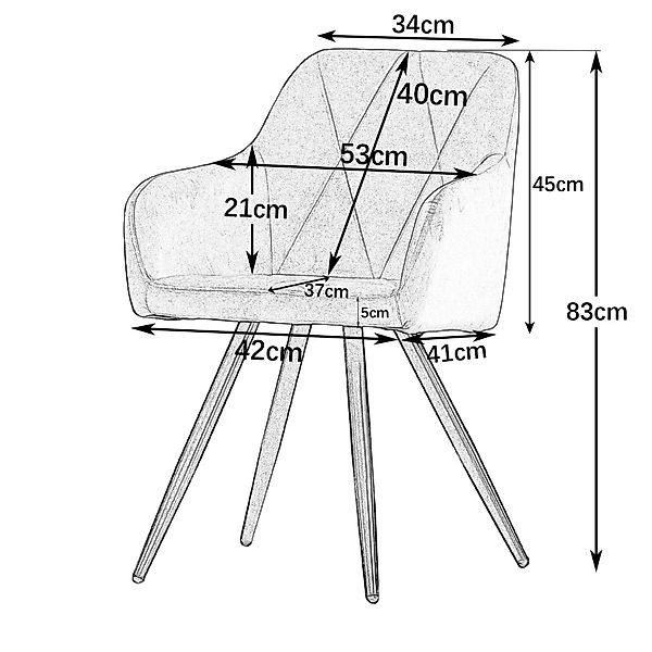 JYMTOM Esszimmerstuhl Samt/Kunstleder, gepolstert, schwarze Metallbeine, günstig online kaufen