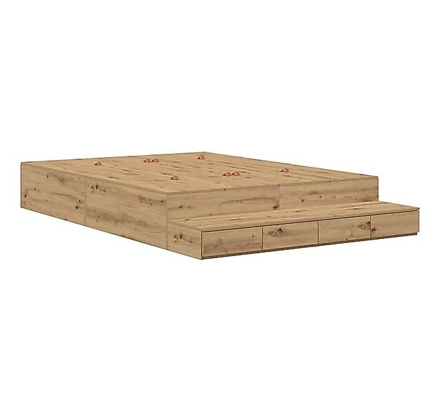 vidaXL Bett Aufbewahrungsbettgestell Artisan-Eiche 135 cm Holzwerkstoff (1- günstig online kaufen