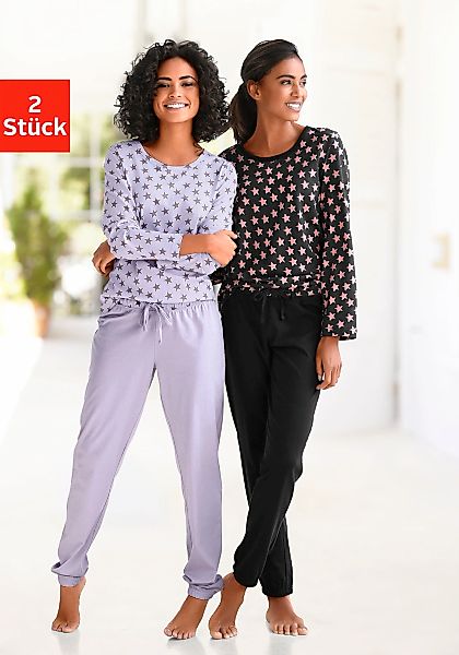 Vivance Dreams Pyjama 2 Stück, 4 mit Sternenmuster günstig online kaufen
