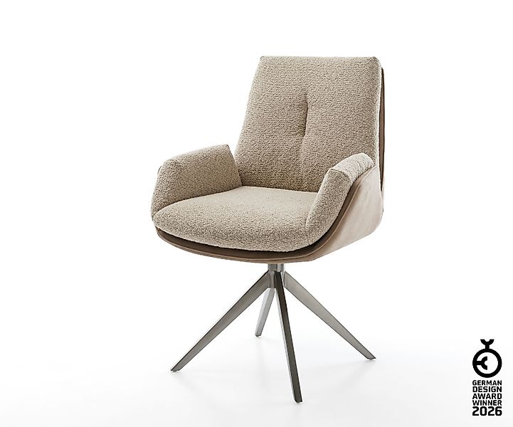 Drehstuhl Clea-Flex Materialmix Schlamm Kreuzgestell breit Graphit 360° dre günstig online kaufen