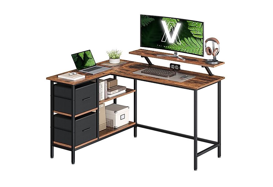 VASAGLE Eckschreibtisch Schreibtisch, L-Form, mit verstellbarer Ablage und günstig online kaufen