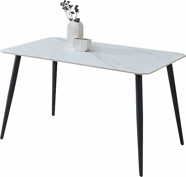 Stolkom Esstisch »Cody Esszimmertisch Keramik, Weiß marmoriert, BxHxT 140x7 günstig online kaufen