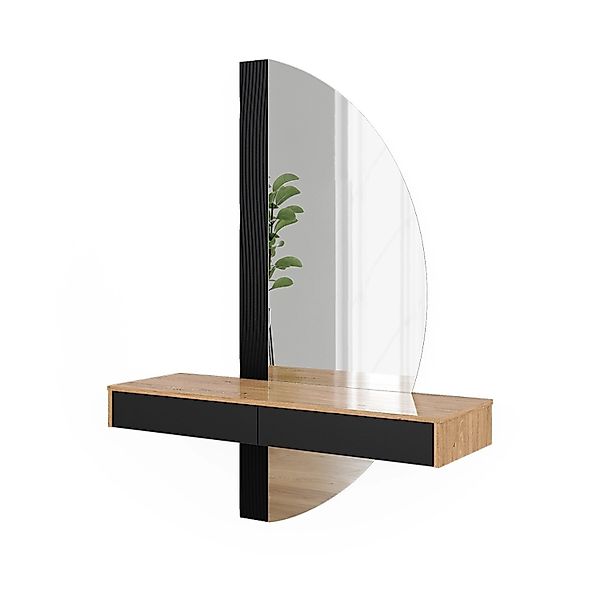 Vicco Schminktisch Melisa, Eiche/Schwarz, 120 cm mit 2 Schubladen günstig online kaufen