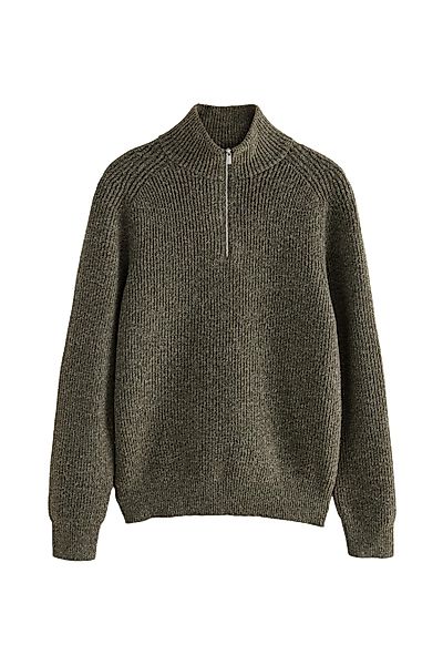 Next Rundhalspullover Strukturierter Pullover mit RV-Kragen günstig online kaufen