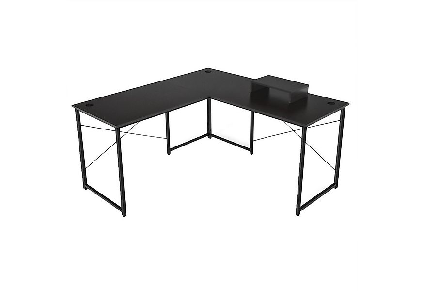 COSTWAY Eckschreibtisch, L-Form, mit Monitorständer, 150 x 150 x 74 cm günstig online kaufen