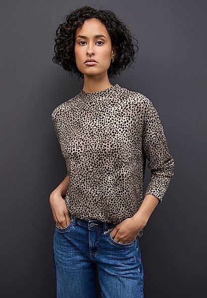 STREET ONE Stehkragenpullover mit Leo-Print günstig online kaufen