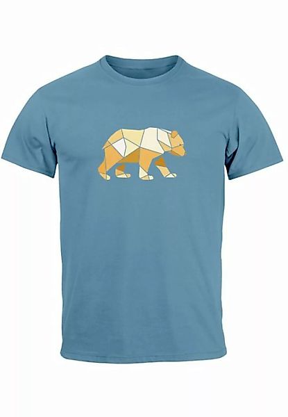 Neverless Print-Shirt Herren T-Shirt Bär Aufdruck Grafik Outdoor Polygon Mo günstig online kaufen