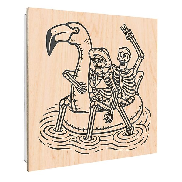Banjado Schlüsselkasten mit Holzfront 30x30cm Weiß Scharnier Links 50 Haken günstig online kaufen