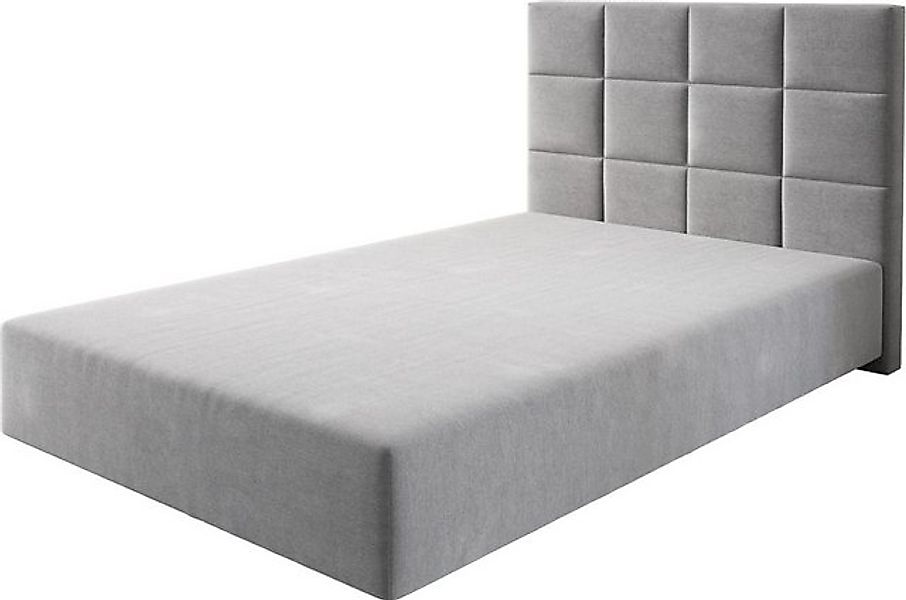 DELIFE Boxspringbett Dream-Fine, Mikrofaser Grau 120x200 cm Bettgestell günstig online kaufen