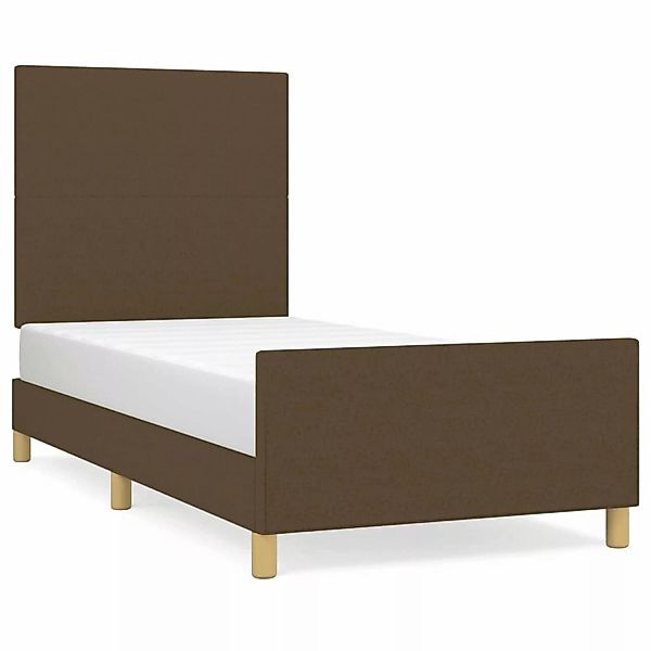 vidaXL Bettgestell mit Kopfteil Dunkelbraun 90x190 cm Stoff Modell 31371092 günstig online kaufen