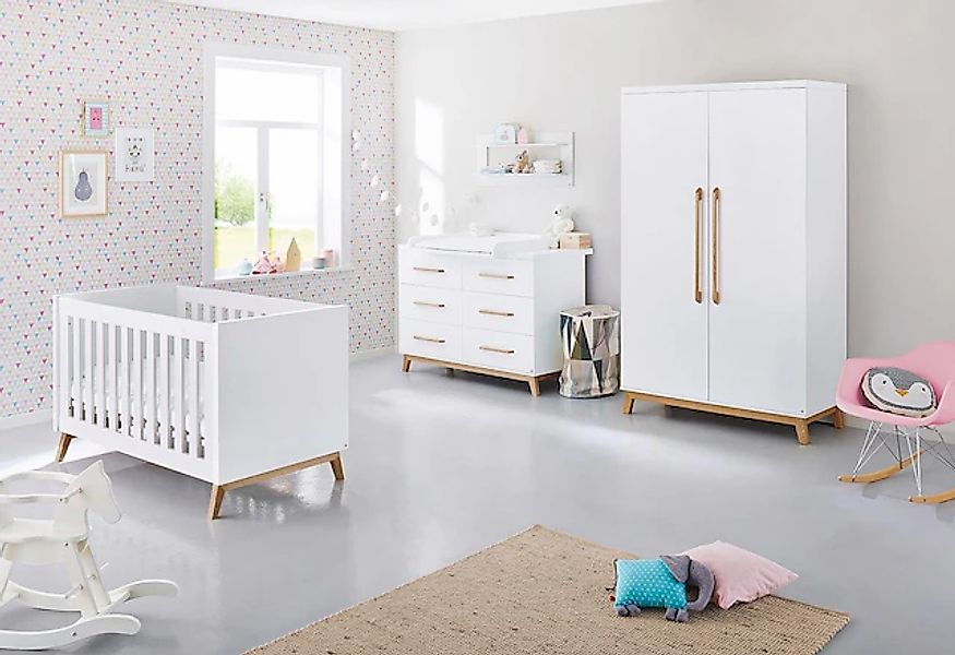 Pinolino® Babyzimmer-Komplettset »Riva«, (Set, 3 tlg., Kinderbett, Wickelko günstig online kaufen