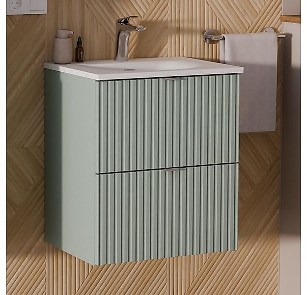 Lomadox Waschtisch NEWPORT-56-GREEN, Waschplatz, Keramik-Waschbecken, grün günstig online kaufen