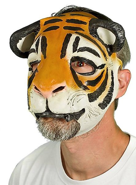 Wizardo Verkleidungsmaske Tiger kinnfreie Latex Maske - Fasching Karneval H günstig online kaufen