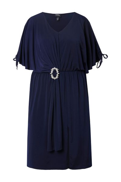 Ulla Popken Cocktailkleid Midikleid drapiert Oversized günstig online kaufen
