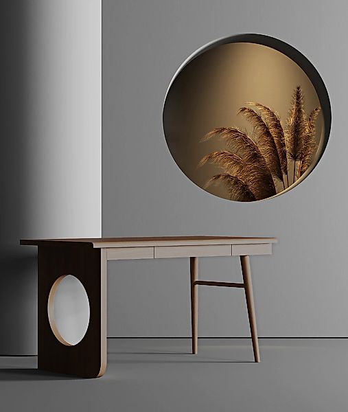 Woodman Schreibtisch "Bau" edles Holzfurnier aus Nussbaum, Breite 140 cm, F günstig online kaufen