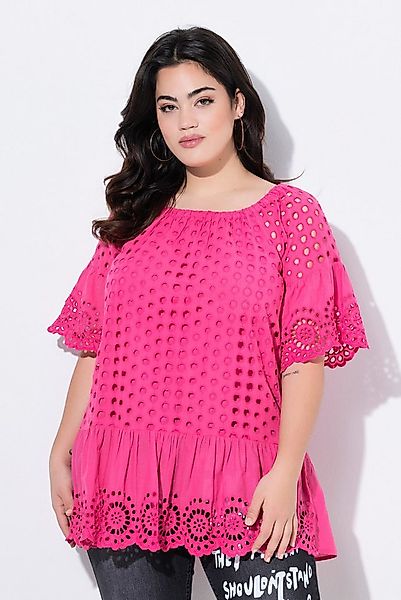 Angel of Style Tunika Bluse A-Linie Loch-Stickerei 3/4-Raglanärmel günstig online kaufen