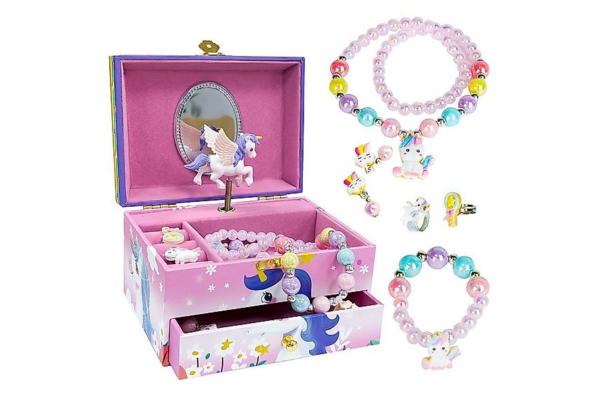 AdelDream Schmuckkasten Musik-Aufbewahrungsbox mit Einhorn Engelsflügeln günstig online kaufen