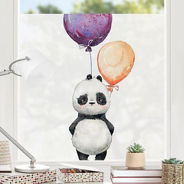 Fensterfolie Panda Brian mit Luftballons günstig online kaufen