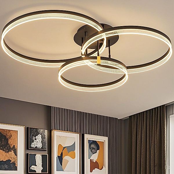 YINDN Deckenleuchte, 3 Ringe LED Deckenleuchten, günstig online kaufen