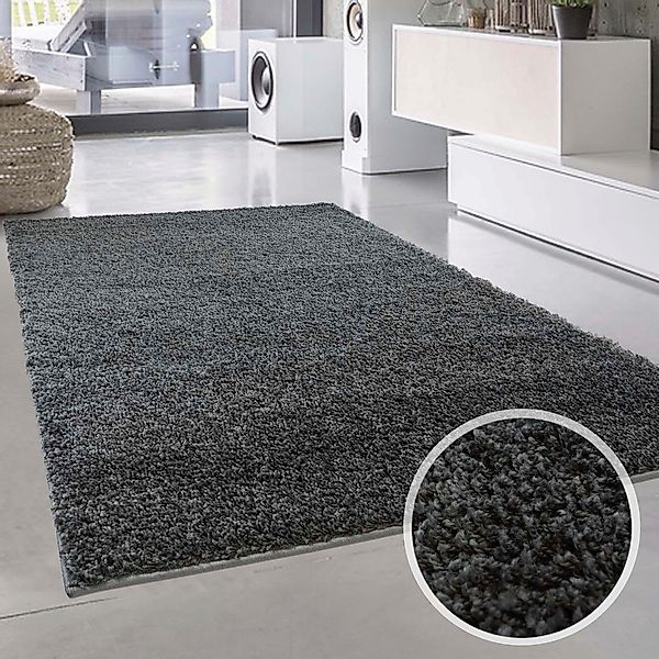 Carpet City Hochflor-Teppich "Shaggi uni 500" rechteckig 30 mm Höhe Läufer, günstig online kaufen