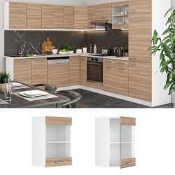 Vicco Glashängeschrank R-Line, Sonoma/Weiß, 40 cm günstig online kaufen