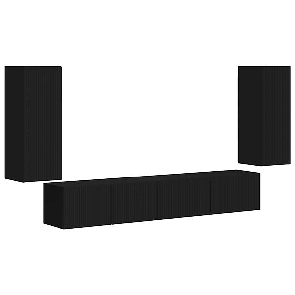 vidaXL TV-Schrankset 4 Stk Schwarz Holzwerkstoff 3409160 günstig online kaufen