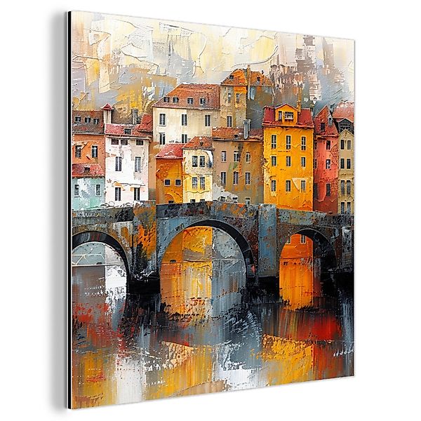 MuchoWow Metallbild Graben - Häuser - günstig online kaufen