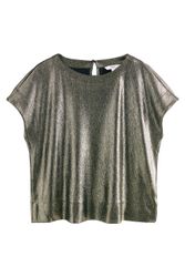 Next T-Shirt Kurzärmeliges, kastiges Metallic-T-Shirt (1-tlg) günstig online kaufen