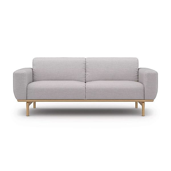Sit with us - Air 2-Sitzer Sofa mit Eichengestell - hellgrau/Stoff Nobile/B günstig online kaufen