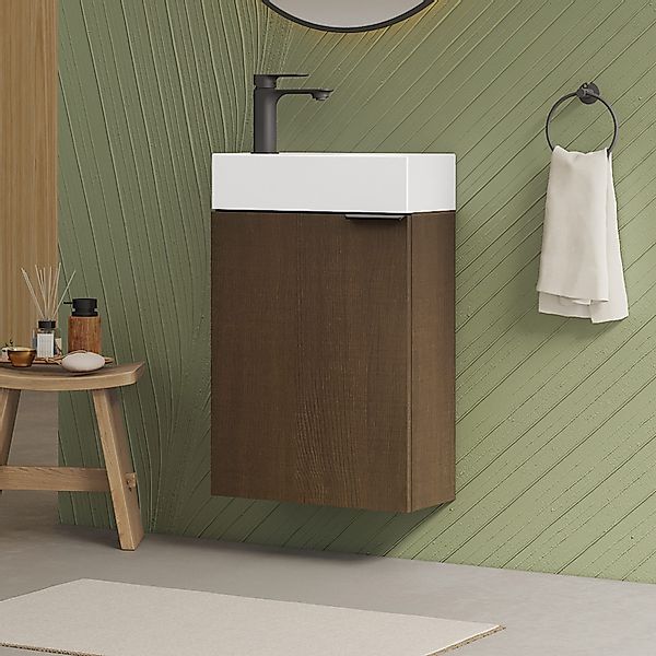 EMKE Badmöbel-Set Kompakter Badschrank mit Waschbecken günstig online kaufen