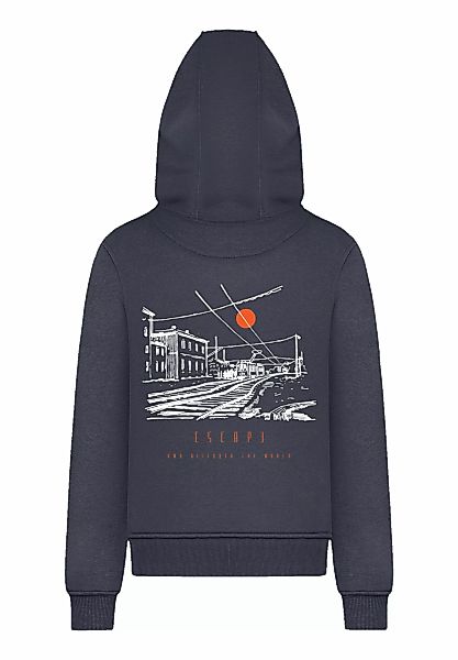 F4NT4STIC Kapuzenpullover "Escape Discover the World Town Train Station", P günstig online kaufen