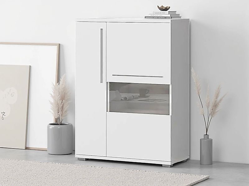 Places of Style Highboard "Piano Vitrine", (H/B/T): 123/90/40,2cm), UV lack günstig online kaufen