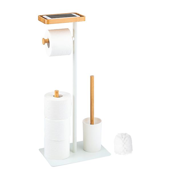 eluno WC-Garnitur Stand-WC-Garnitur 4in1, WC-Bürste, (Ersatz)Rollenhalter, günstig online kaufen