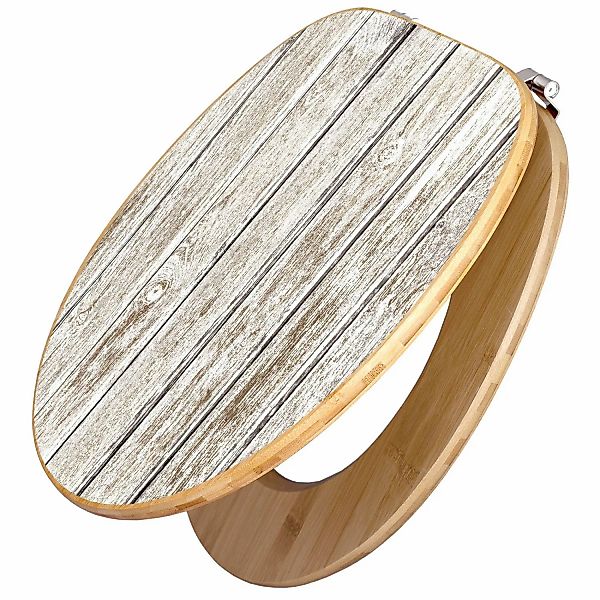Banjado Design WC Sitz Bambus Toilettendeckel Toilettensitz Bambus Holz Klo günstig online kaufen