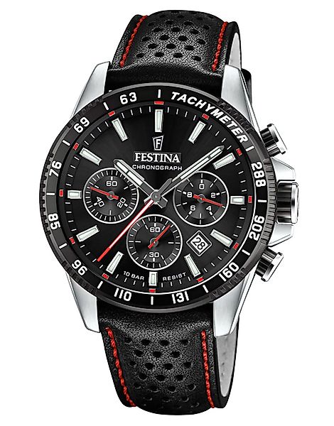 Festina Quarzuhr Chronograph Schwarz/Rot günstig online kaufen