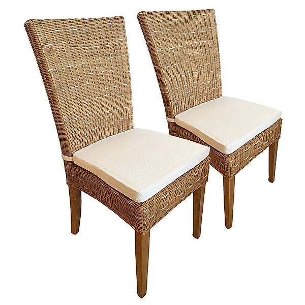 Amagohome Rattanstuhl Esszimmer Stühle 2 Stück günstig online kaufen