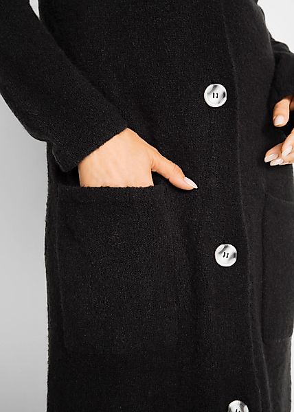 bonprix Strickmantel aus Flausch-Garn, Regular Fit, mit aufgesetzten Tasche günstig online kaufen