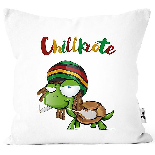 MoonWorks Dekokissen Kissen-Bezug Chillkröte Schildkröte Rastafrisur günstig online kaufen