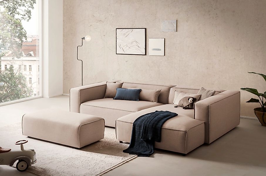 LeGer Home by Lena Gercke Ecksofa "PIARA XXL, L-Form, Schlaffunktion, Cord, günstig online kaufen