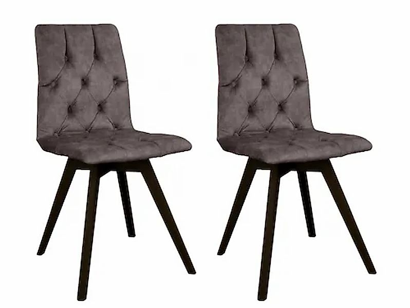 andas Esszimmerstuhl "Rania" (Set) 2 Stk. Samtvelours mit Massivholzbeinen günstig online kaufen