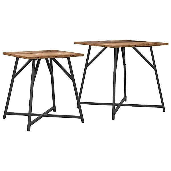 vidaXL Beistelltisch-Set 2-Tlg Altes Holz und Schwarz 50 x 50 x 50 cm 86973 günstig online kaufen