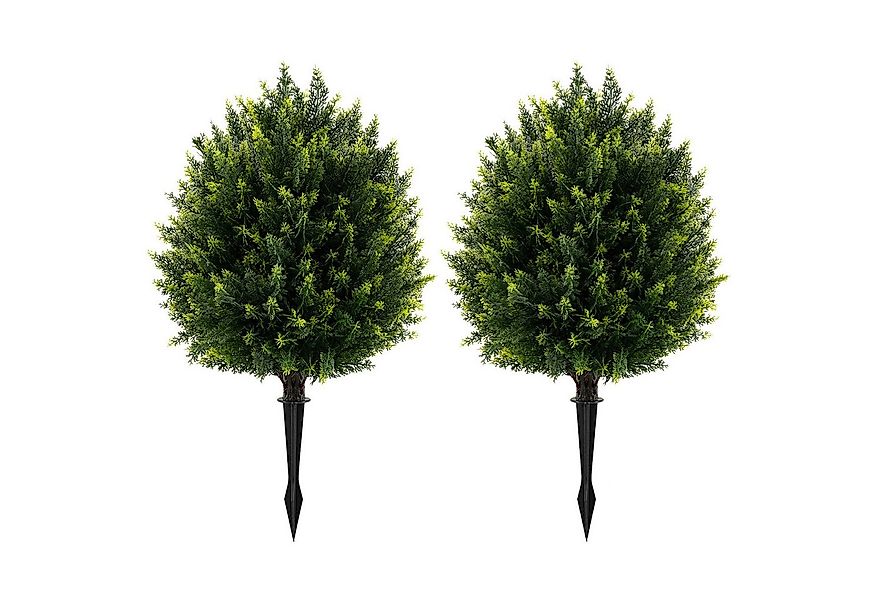 Kunstbaum Zypressenkugel, COSTWAY, Höhe 61 cm, Zypresse Kugelbaum mit Erdsp günstig online kaufen