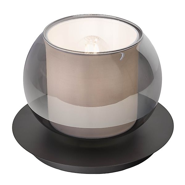 OTTO home Tischleuchte »Tanissa« E27 1 Stk. rund, Schirm Rauchglas, Innensc günstig online kaufen