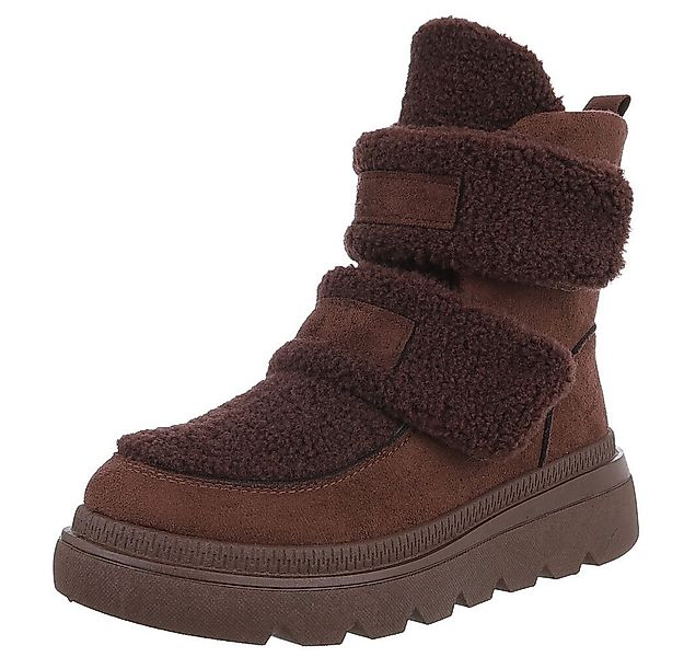 Ital-Design Sportliche Stiefelette mit Klettverschluss für Freizeit Plateau günstig online kaufen
