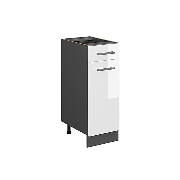 Vicco Küchenunterschrank R-Line Weiß Hochglanz/Anthrazit 30 cm ohne Arbeits günstig online kaufen