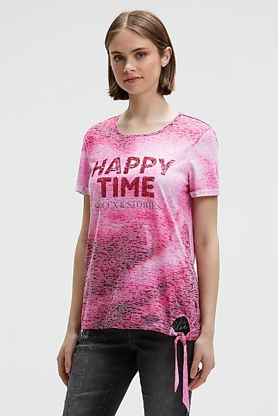 SOCCX Rundhalsshirt mit Knoten-Saum günstig online kaufen