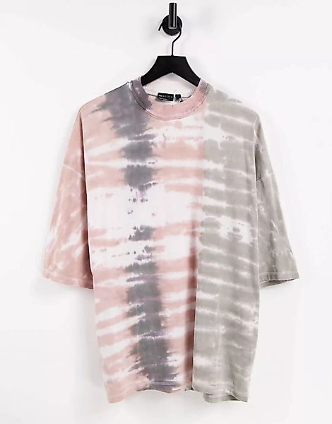 ASOS DESIGN – Oversize-T-Shirt mit Batikmuster in Rosa günstig online kaufen