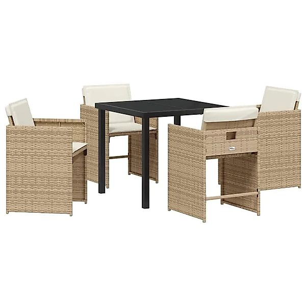 vidaXL Garten Essgruppe 5-Tlg Beige Poly-Rattan 3380701 günstig online kaufen