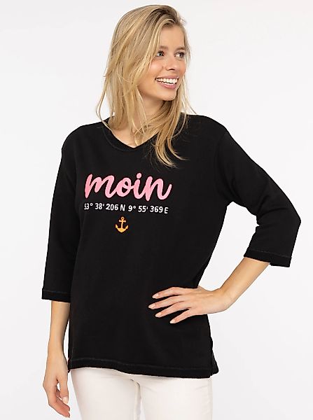 Zwillingsherz 3/4-Arm-Shirt ""Moin"" mit Moin Stickerei und Anker, ausgefra günstig online kaufen