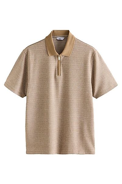 Next Poloshirt Angerautes Polo-Shirt mit traditionellem Muster (1-tlg) günstig online kaufen